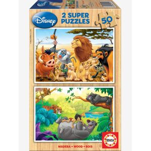 Lote de 2 puzzles de madera de 50 piezas Disney® Animal Friends El Rey León + El Libro de la Selva EDUCA  multicolor