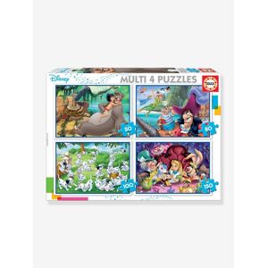 Lote de 4 puzzles progresivos 50 a 150 piezas Multi 4 Clásicos Disney® EDUCA blanco oscuro liso con motivos