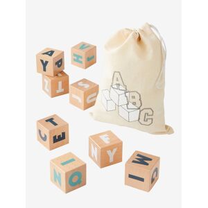 VERTBAUDET 10 cubos grandes de letras de madera FSC® multicolor