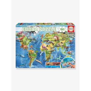 Puzzle «Mapamundi de los dinosaurios» - 150 piezas - EDUCA azul