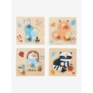 VERTBAUDET Pack de 4 puzzles con botones de madera FSC® - Los amigos del bosque madera