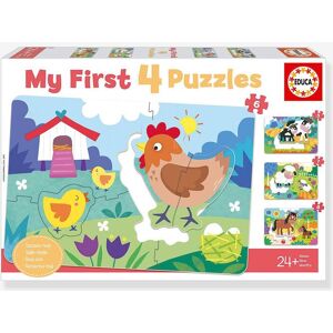 Mi primer puzzle mamás y bebés en la granja - EDUCA - 4 puzzles 5/8 piezas multicolor