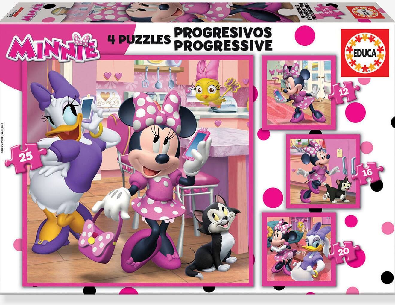 Puzzles progresivos 4 en 1 Disney Minnie - EDUCA rosa