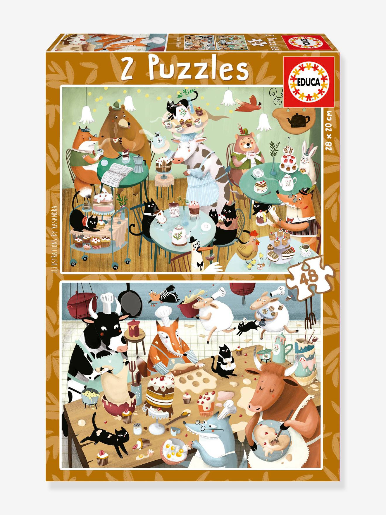 Puzzles Cuentos del Bosque 2x48 - EDUCA BORRAS marrón