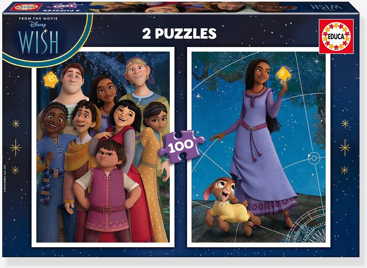 2x100 Puzzles Disney Wish - EDUCA BORRAS violeta