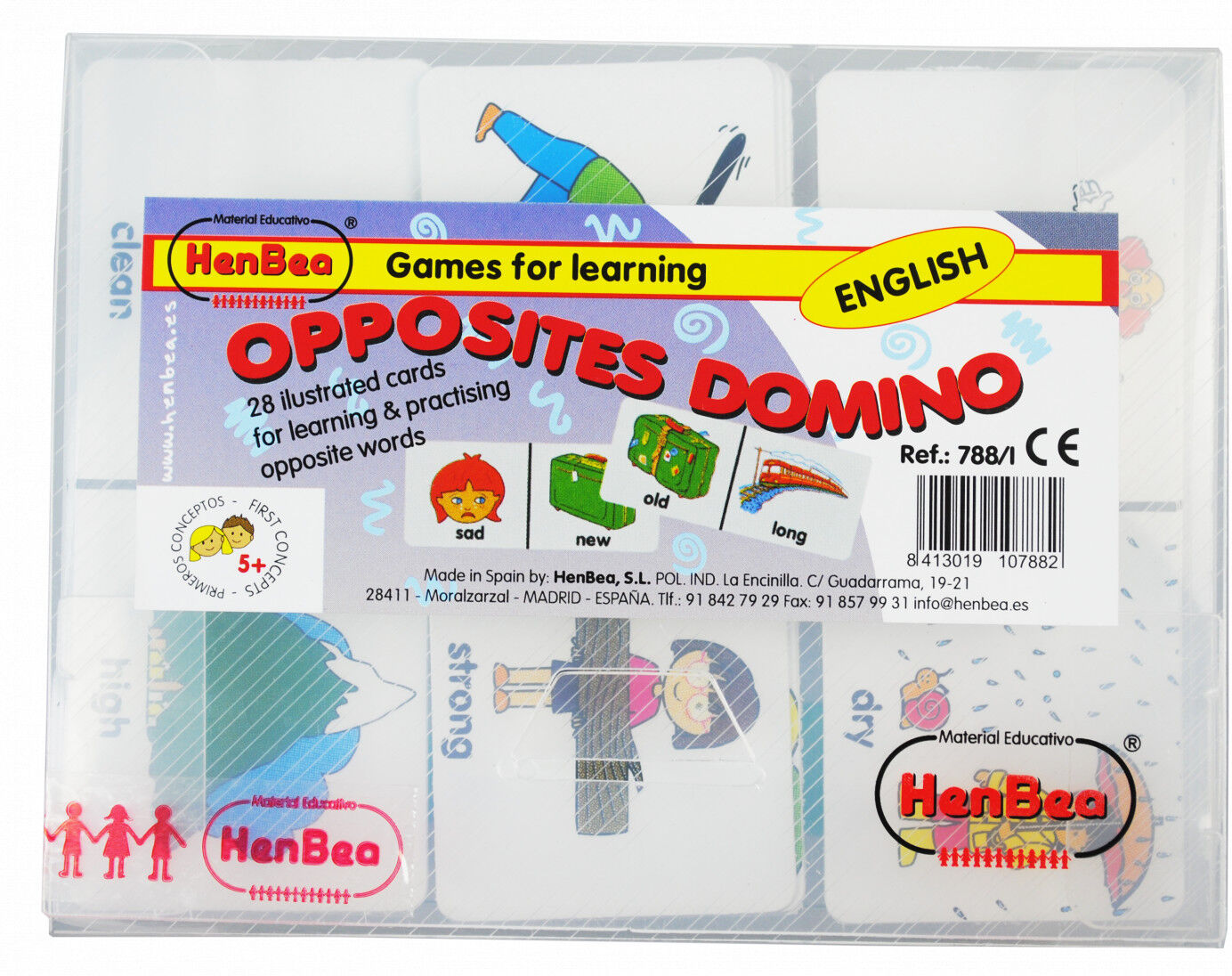 Henbea Juego didáctico Dominó Contrarios Inglés