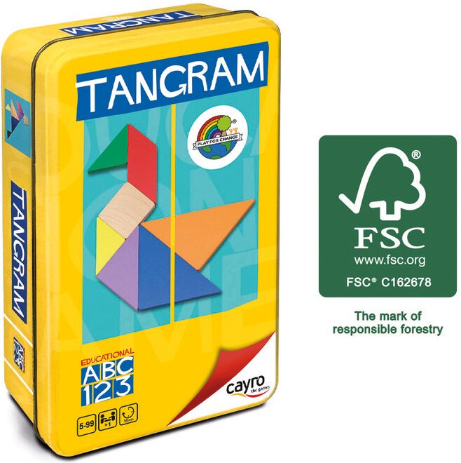 Cayro Caja Metal Tangram madera FSC