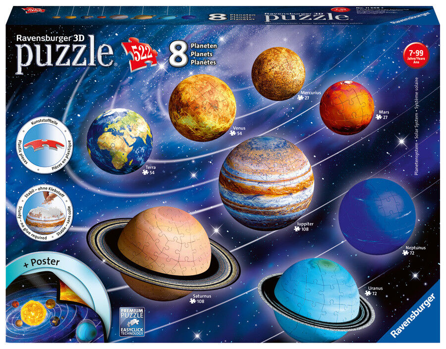 Ravensburger Puzle 3D  522 piezas Sistema planetario