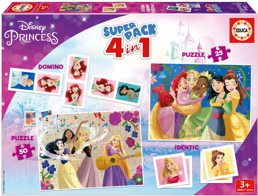 Educa Borras Super Pack Disney Princess 4 en 1