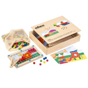Apprendre les mathématiques - Maxi insert mosaïque - boules en bois - jeu Montessori
