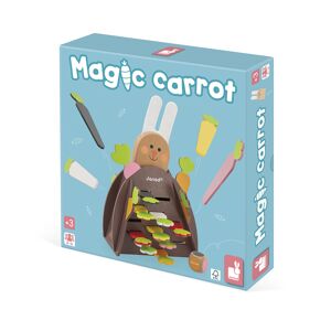 Jeu de Strategie - Magic Carrot - Theme du Lapin - 1 Lapin et 12 Carottes en Bois + 1 Terrier + 1 De - Apprentissage des couleurs