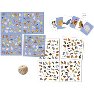 Jeu de Societe Enfant - Jeu d'Observation - Mon Premier Cherche et Trouve les Animaux - 1 Plateau Recto-Verso + 20 Cartes Recto-Verso + 1 De en Bois