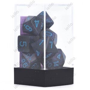 7 dés Granit bleu cobalt