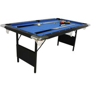 Play4fun - Billard pliable, Table de Billard avec Accessoires, 193 x 109 x 81 cm - Noir et Tapis Bleu - Noir - Publicité