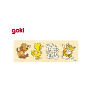 Goki Puzzle à boutons Bébés animaux 4 éléments - - Publicité