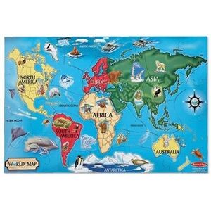 Melissa & Doug Puzzle De Sol Carte Du Monde - Publicité