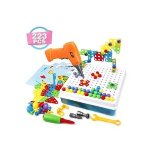 GENERIQUE Symiu Mosaique Enfant Puzzle 3D Construction Enfant Jeu Montessori Kit Mosaique 223 Pcs pour Enfant Fille Garcon 3 4 5 Ans - Publicité