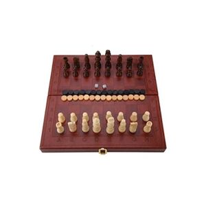 GENERIQUE 3-En-1 Jeu de Dames d'échecs en Bois Portable Echiquier Pliant Echiquier Magnétique - Publicité