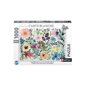 Nathan Puzzle L'herbier des jolies fleurs aquarellées Jennifer Lefèvre Collection Carte Blanche 1000 pièces - Publicité