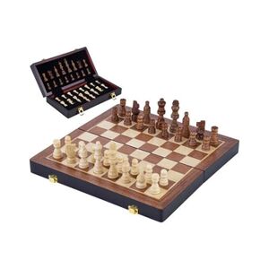 Engelhart Coffret d'échecs de luxe en Bois Massif - Pliant - Pièces sculptées - Bois de frêne - 24,5 cm - Publicité