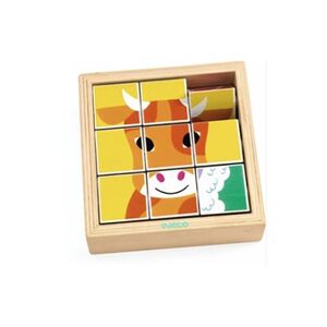 Djeco 9 Cubes puzzle en bois - Animoroll - Publicité