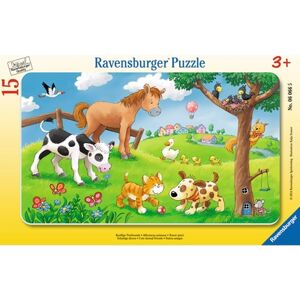 Ravensburger Puzzle a cadre amis animaux calins, 15 pieces