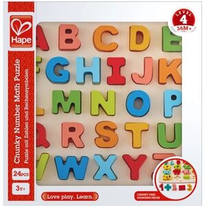 Hape Puzzle alphabet lettres majuscules bois E1551