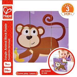 Hape Puzzle à cubes jungle 9 pièces E1619