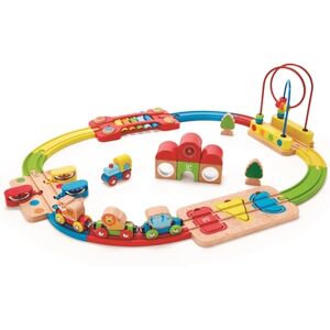 Hape Circuit de train puzzle arc-en-ciel, bois E3826