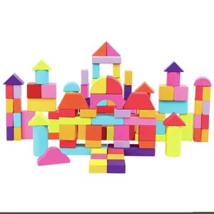 Bino Jeu blocs en bois, multicolore, 100 pieces