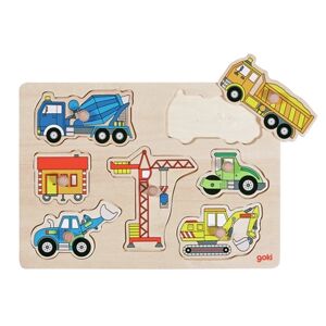 goki Vehicules de construction de puzzles, 7 pieces