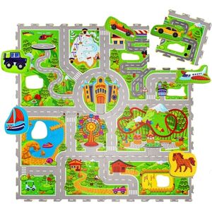 Hakuna Matte Tapis puzzle enfant - voyages 120x120 cm