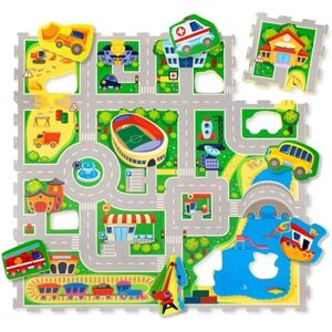 Hakuna Matte Tapis puzzle enfant ville 120x120 cm