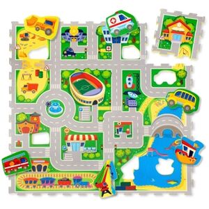 Hakuna Matte Tapis puzzle enfant ville 120x120 cm