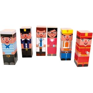 Bino Jeu de cubes pivotants metiers bois