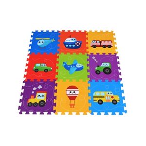 knorr toys® Dalles puzzle enfant vehicules, 9 pieces