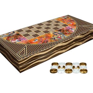 Bircokurun Laila luxe Backgammon jeu ensemble grande taille famille divertissement jeu de société avec timbre dés pièces dames tuiles adulte cadeau puce - Publicité