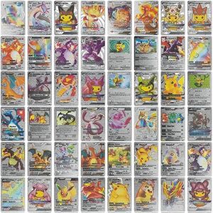 Cartes Pokemon métal or argent anglais français Vmax GX carte d'énergie  Charizard Pikachu Collection Rare