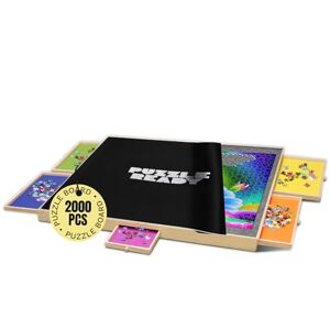 Puzzle Ready Planche de Puzzle prête à l'emploi avec tiroirs colorés et Tapis de Couverture Planche de Puzzle en Bois de (2000 Stück (mit 5 Schubladen)) - Publicité