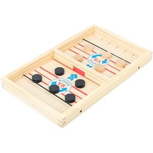 F Fityle Jeu de rondelle rapide jeu de Hockey jeux de famille en bois classique 2 joueurs jeu gagnant jeu d'échecs pour filles enfants enfants amis adultes, 34.2x20x2.7cm - Publicité