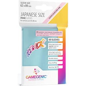 Asmodee Gamegenic   Prime sleeves   60 protège-cartes   Transparent   Aspect brillant   Format japonais 62x89mm  Color Code : Pink   Jeu de société   Accessoire - Publicité