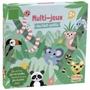 cavernedesjouets Coffret Multi Jeux des Tout Petits Plateau oie/echelles, Touche et Trouve, Peche a la Ligne, Loto Set Jeu Enfant + 1 Carte - Publicité