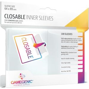 Asmodee Gamegenic 100 Closable Inner Sleeves (100 sleeves intérieures refermables) Jeux de société Jeux de cartes Accessoires et fournitures pour jeux de société Protection pour cartes à jouer - Publicité