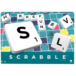 Mattel Scrabble Classique, Jeu De Société De Mots Croisés Familial pour Adultes Et Enfants, Version Française, Jeu De Lettres pour 2 À 4 Joueurs, Jouet pour Enfant de 10 Ans et Plus, Y9593 - Publicité