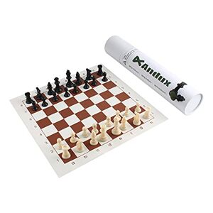 Andux Chess Game Set Pièces D'échecs et Plateau Enroulable QPXQ-01 (Marron, 35x35cm) - Publicité