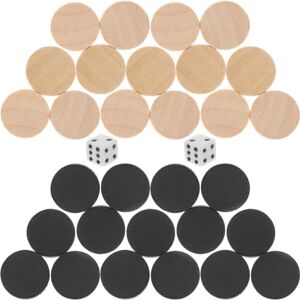 ifundom 30 Pièces De Pièces De Backgammon en Bois Pièces De Dames en Bois Massif Jeu De Jetons De Table De Jeu De Société Petits Dames De Backgammon De 19 Mm avec Accessoires De Jeu De - Publicité