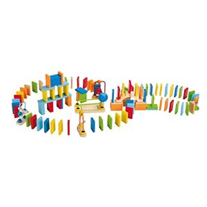 Hape Circuit Domino Arc-En-Ciel Pour Enfants 3 ans et Plus 100 Pièces de Domino en Bois et 7 Accessoires Principes STEAM, Idéal pour la Reconnaissance Spatiale & des Couleurs Jeu Educatif - Publicité