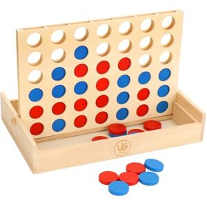 VingaHouse Jeux de société Enfant-Puissance 4 en Bois-Jouet éducatif Jeu de Voyage Portable Convient comme Cadeau pour Les Enfants - Publicité