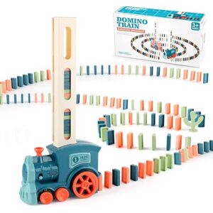 OBEST Jouet de Train Domino, 80 pièces de Blocs Électrique Train, Automatique Train de Pose , Construction de modèles Cadeau éducatif pour Filles et Garçons 3 Ans et Plus - Publicité