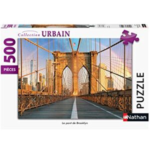 Nathan Puzzle 500 pièces Le pont de Brooklyn Adultes et enfants dès 12 ans Puzzle de qualité supérieure Encastrement parfait Collection Urbain 87124 - Publicité